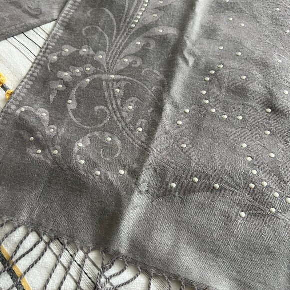 Dove Grey Embellished Wrap carf - Picture 2 of 6